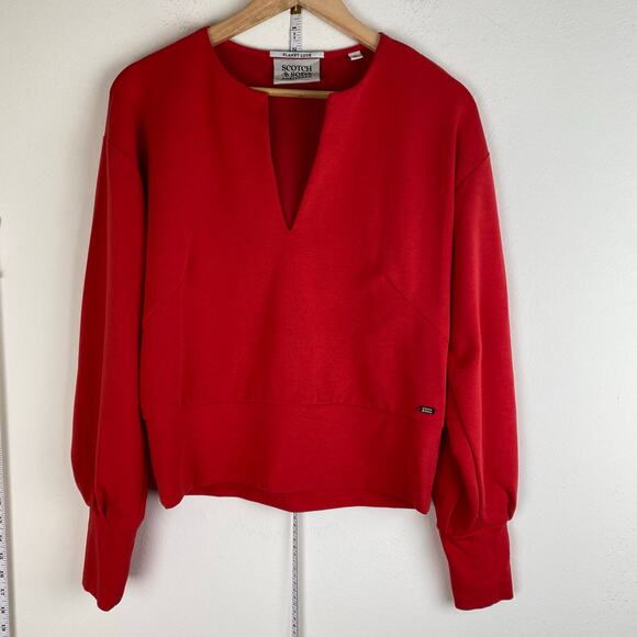 Scotch & Soda Pullover Size M Red Top Modal Sustainable Athleisure Holidays - Picture 7 of 14